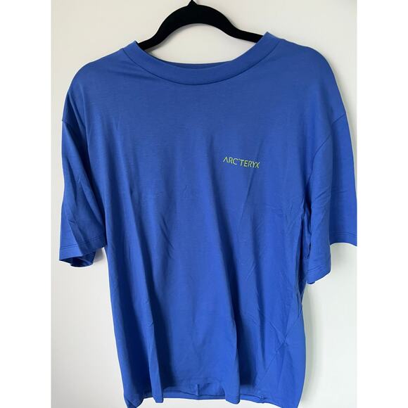 New Mens L Blue Green Arcteryx SS T Shirt - Picture 2 of 3